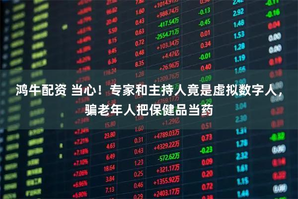 鸿牛配资 当心！专家和主持人竟是虚拟数字人，骗老年人把保健品当药